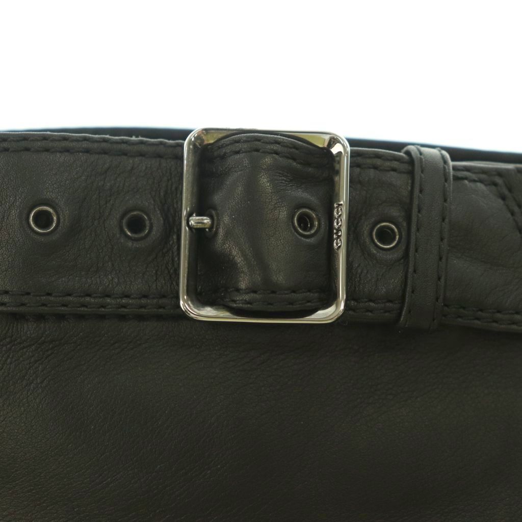 Gucci Long Boots Square Toe Low Heels Leather 35.5 Black BB — view 7