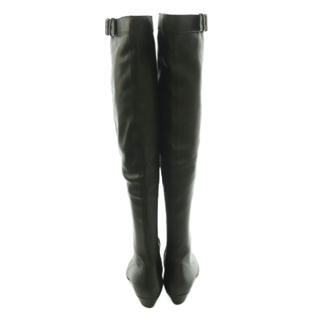 Gucci Long Boots Square Toe Low Heels Leather 35.5 Black BB — view 3