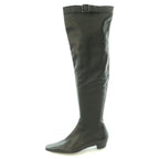 Gucci Long Boots Square Toe Low Heels Leather 35.5 Black BB