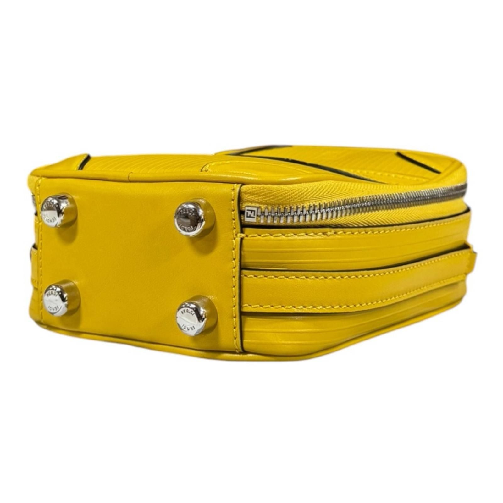 Fendi Travel Mini Shoulder Bag Leather Yellow — view 7