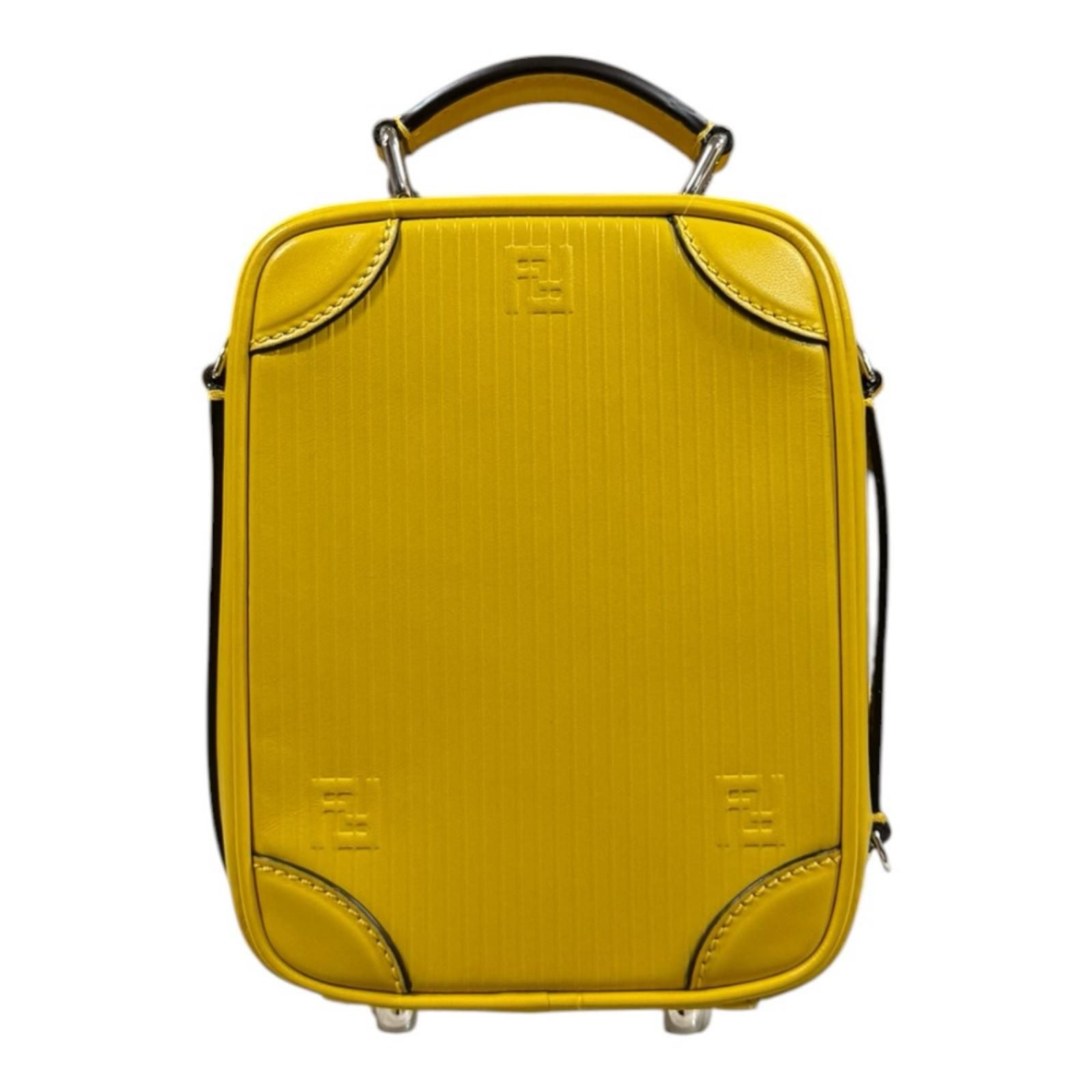 Fendi Travel Mini Shoulder Bag Leather Yellow — view 3