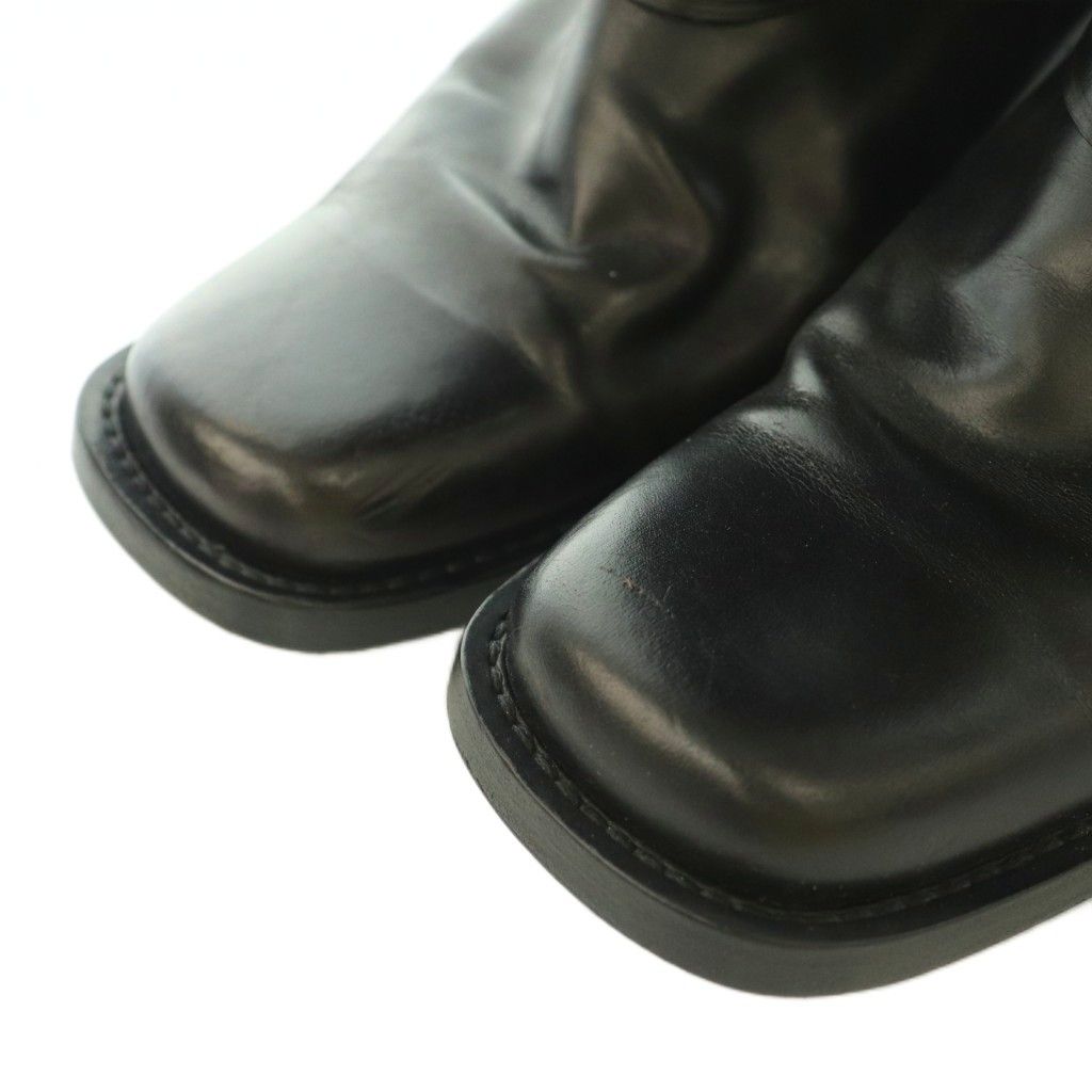 Bottega Veneta Long Boots Square Toe Low Heels Leather One Color 36 Black BB — view 4