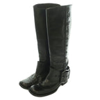Bottega Veneta Long Boots Square Toe Low Heels Leather One Color 36 Black BB — view 2