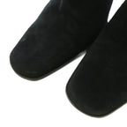 Gucci Long Boots Square Toe Chunky Heels Suede Contrast One Color 36.5 Black BB — view 4