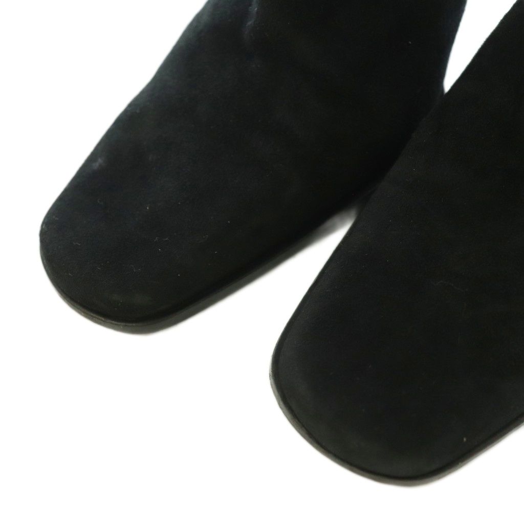 Gucci Long Boots Square Toe Chunky Heels Suede Contrast One Color 36.5 Black BB — view 4