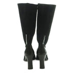Gucci Long Boots Square Toe Chunky Heels Suede Contrast One Color 36.5 Black BB — view 3