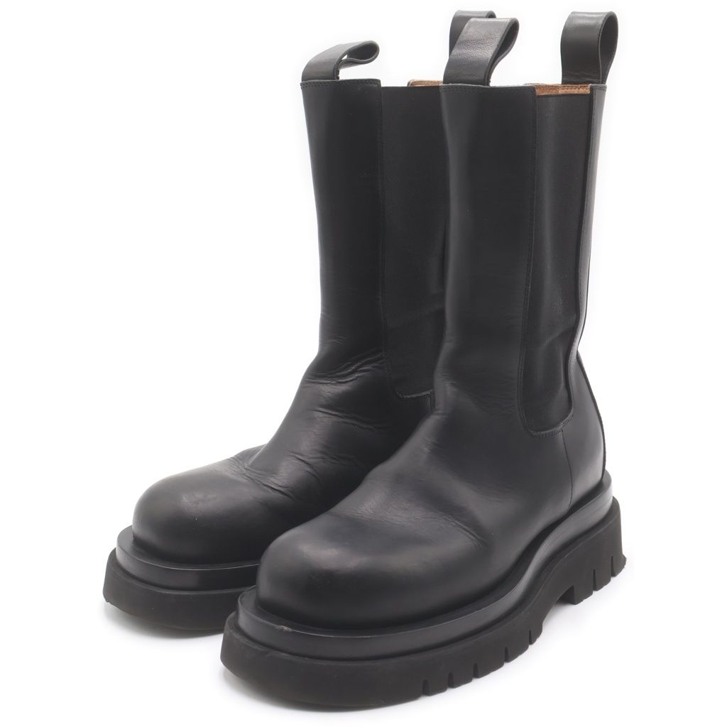 Bottega Veneta Lug Boots Side Gore Thick Sole Long Shoes Black — view 2