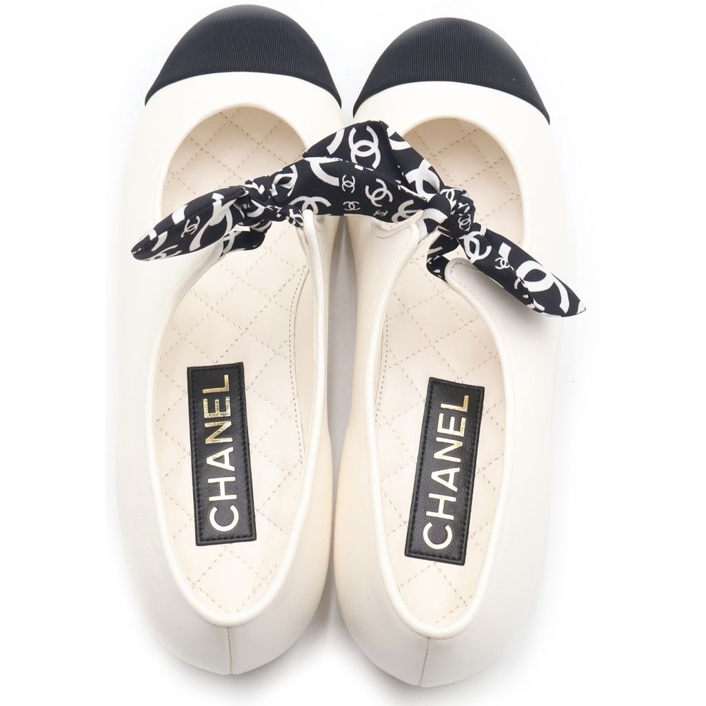 Chanel Mary Jane Flat Shoes White — view 4