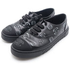 Chanel CC Logo Camellia Sneakers Black Fabric Leather — view 2