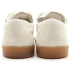 Chanel CC Logo Low Cut Leather Sneakers White — view 3