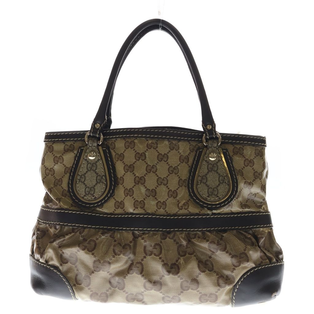 Gucci GG Crystal Handbag Brown Leather