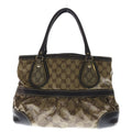 Gucci GG Crystal Handbag Brown Leather