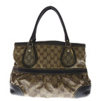 Gucci GG Crystal Handbag Brown Leather