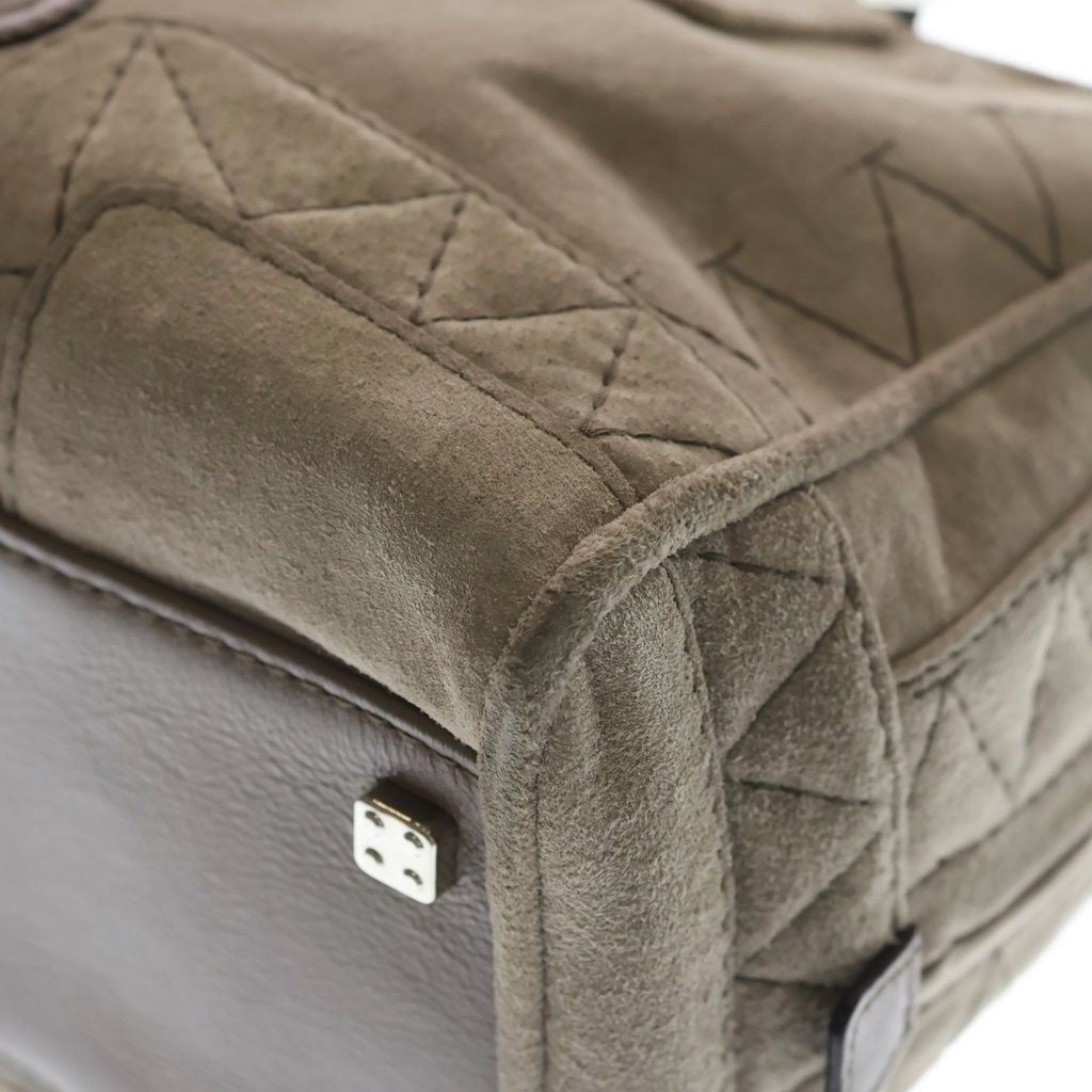 Loewe Amazona 28 Gray Suede Leather Handbag — view 6