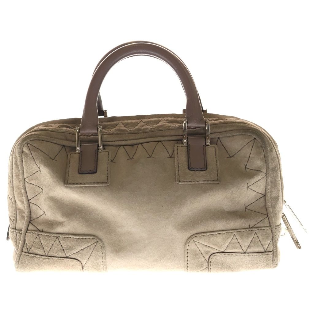 Loewe Amazona 28 Gray Suede Leather Handbag — view 2
