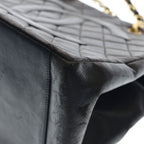 Chanel Quilted CC Logo Chain Tote Lambskin Black Gold — view 6
