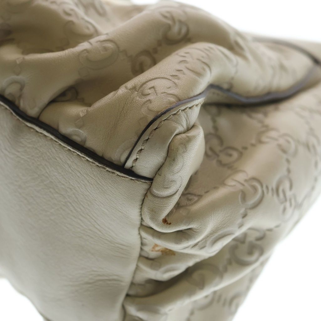 Gucci Guccissima Abbey Shoulder Bag White Leather — view 6