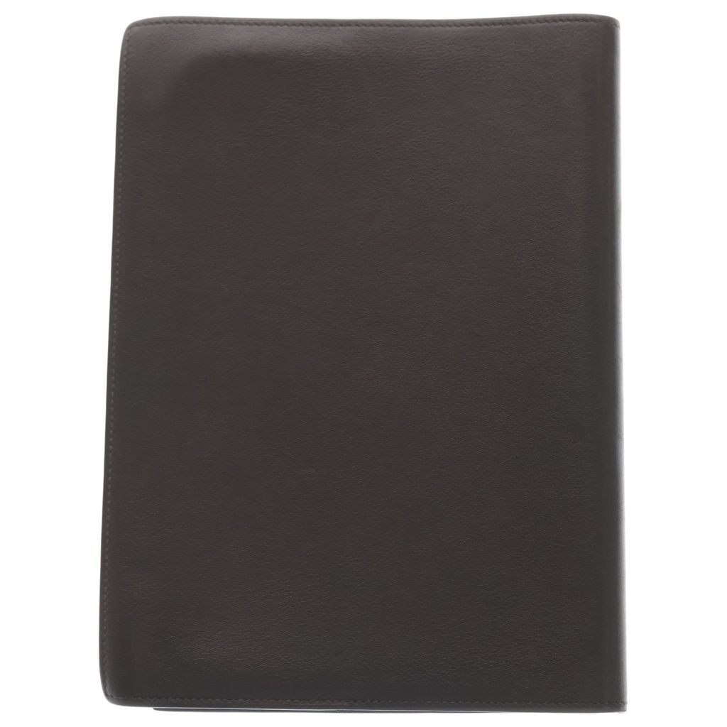 Hermes Eazip Verso Swift Leather Note Cover Book Notebook Brown Agenda