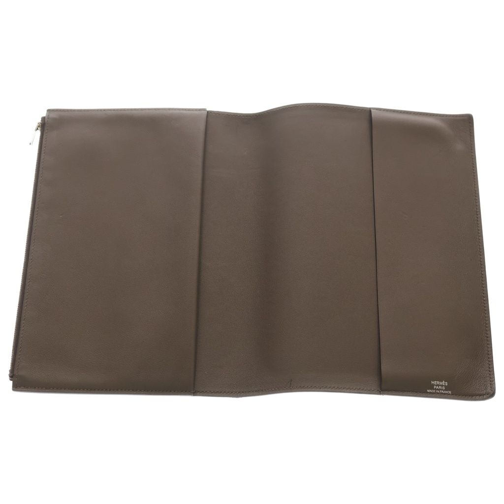 Hermes Eazip Verso Swift Leather Note Cover Book Notebook Brown Agenda — view 4