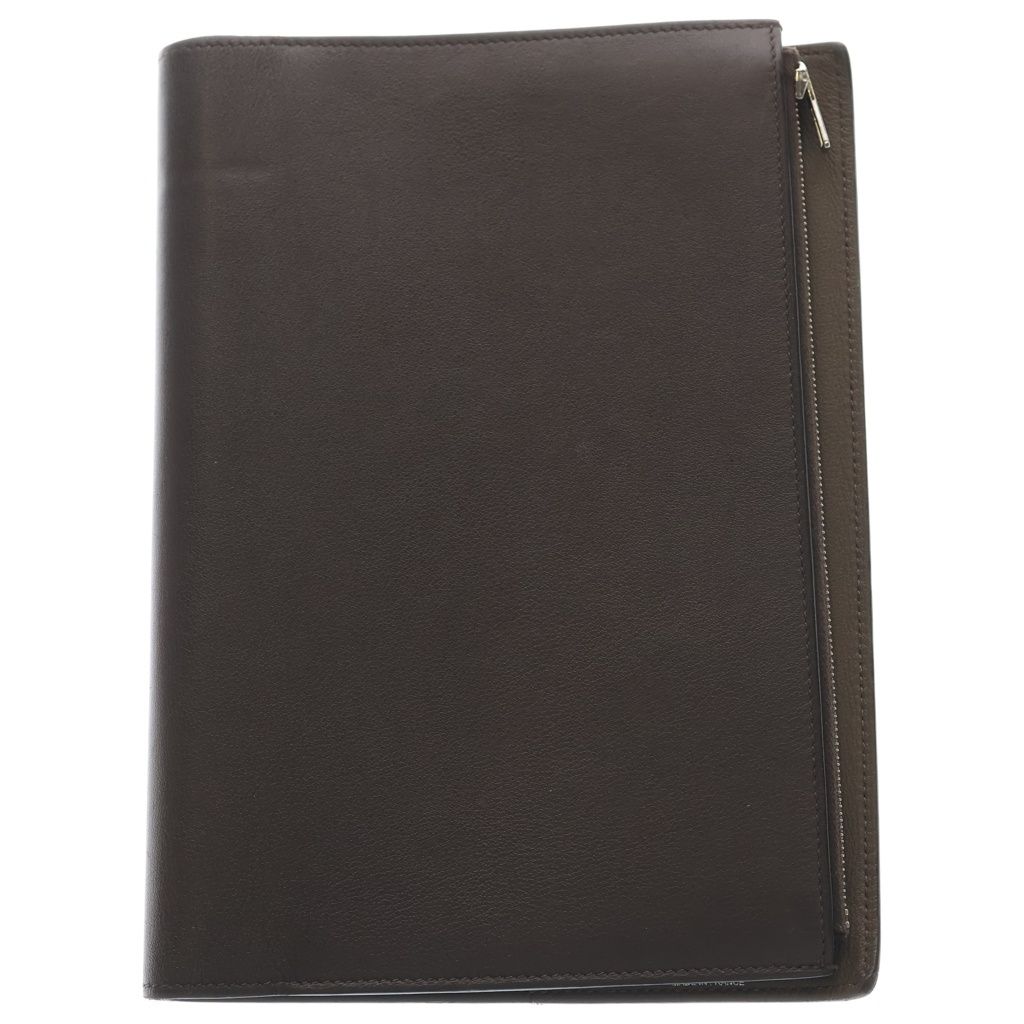Hermes Eazip Verso Swift Leather Note Cover Book Notebook Brown Agenda — view 2