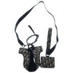 Dior Pet Leash Dog Tall Oblique Jacquard Pouch Dog Harness Navy Gray — view 2