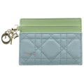 Dior Lady Frisia Lambskin Leather Card Case Light Green Blue