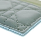 Dior Lady Frisia Lambskin Leather Card Case Light Green Blue — view 6