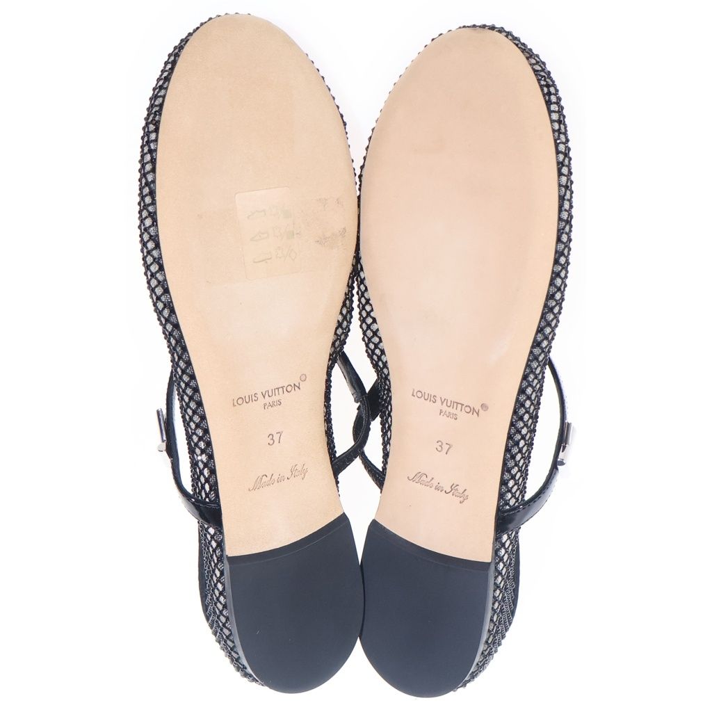 Louis Vuitton Romy Velours Nash's Flat Shoes Black — view 5