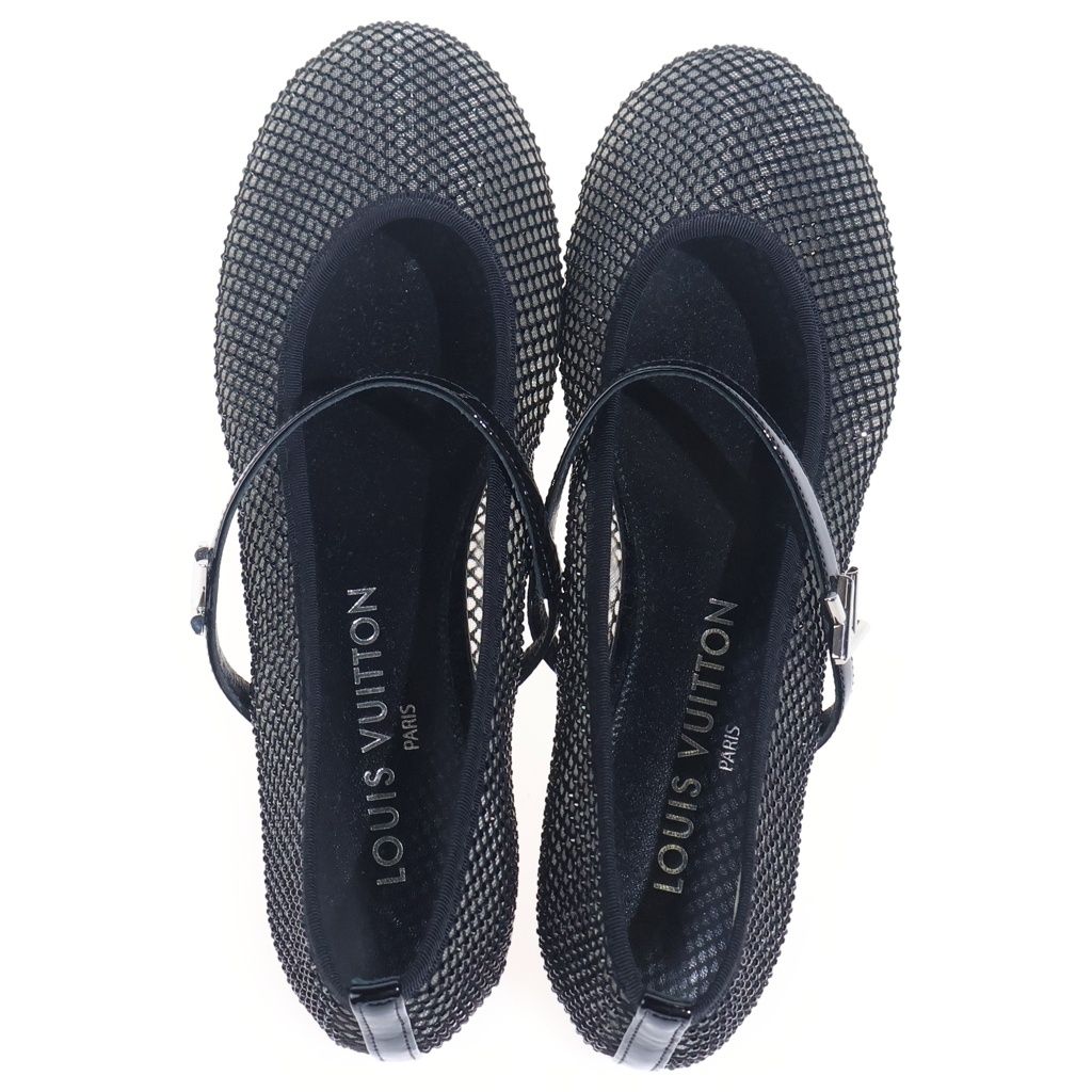 Louis Vuitton Romy Velours Nash's Flat Shoes Black — view 4
