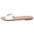 Louis Vuitton Lock It Flat Sandals Brown White Leather