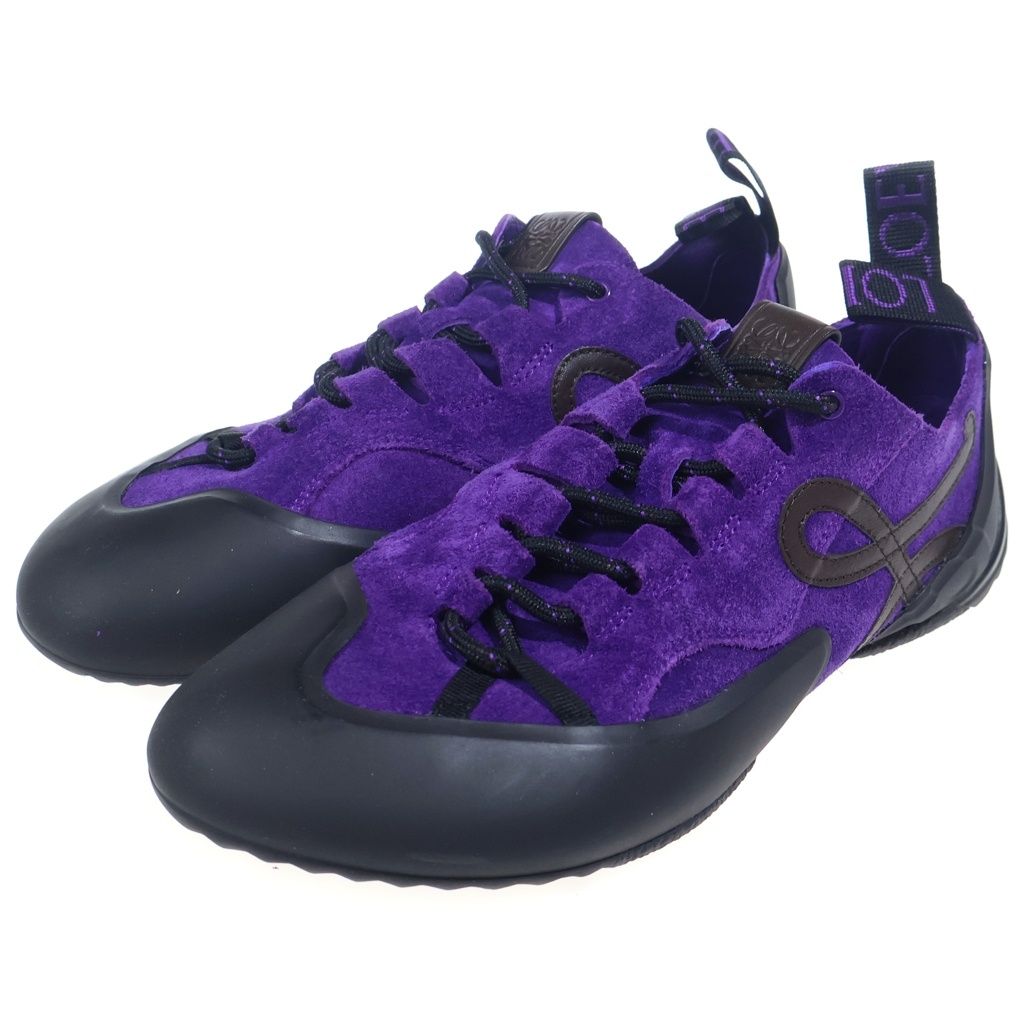 Loewe Grip Sneakers Suede Leather Low Cut Shoes Purple — view 2