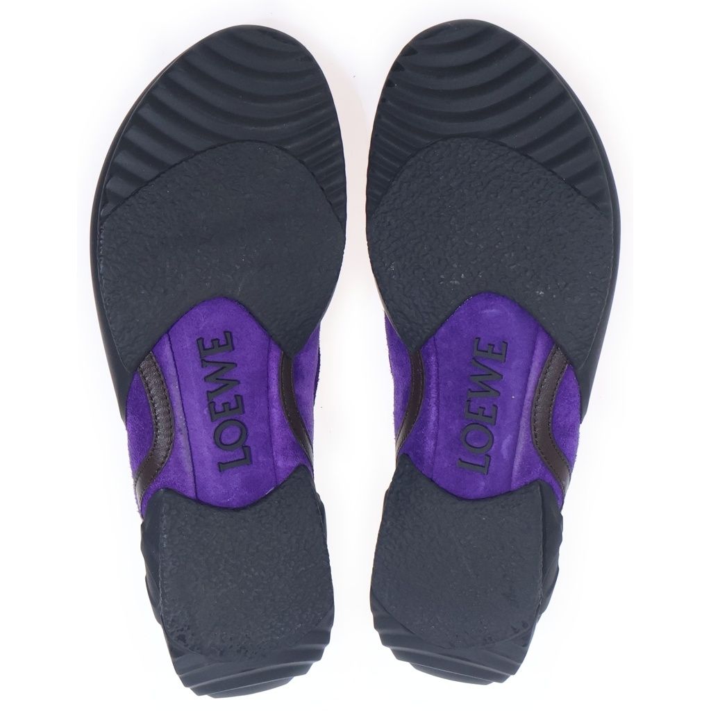Loewe Grip Sneakers Suede Leather Low Cut Shoes Purple — view 5