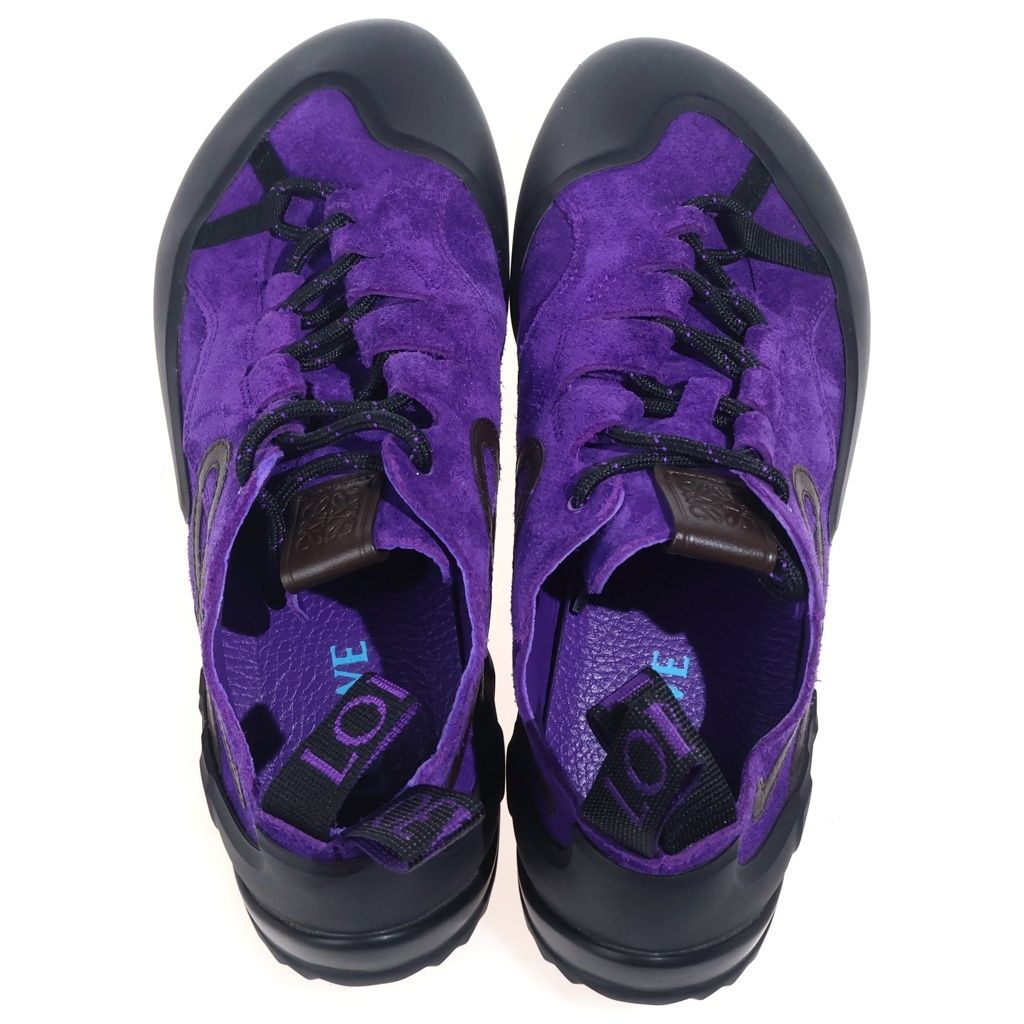 Loewe Grip Sneakers Suede Leather Low Cut Shoes Purple — view 4