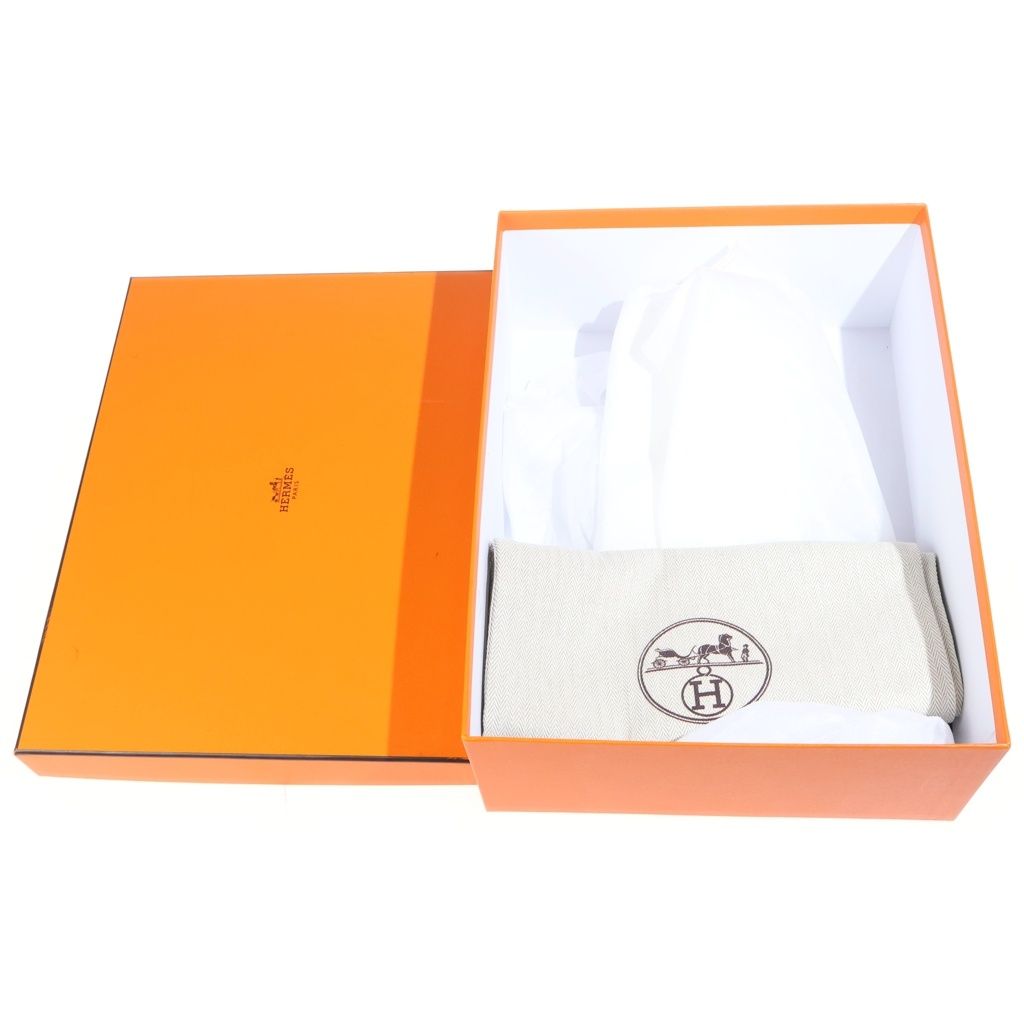 Hermes Fock 60 Logo Leather Heels Loafers Shoes Silver Black — view 6