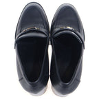 Hermes Fock 60 Logo Leather Heels Loafers Shoes Silver Black — view 4