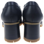 Hermes Fock 60 Logo Leather Heels Loafers Shoes Silver Black — view 3