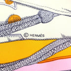 Hermes Carre 45 Zoavu and Dragon All Over Print Silk Scarf Orange — view 5