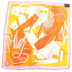 Hermes Carre 45 Zoavu and Dragon All Over Print Silk Scarf Orange — view 2