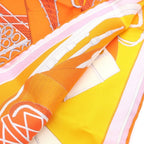 Hermes Carre 45 Zoavu and Dragon All Over Print Silk Scarf Orange — view 3