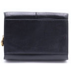 Dior Vintage Round Oval Leather Handbag Black Gold — view 4