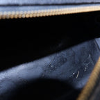 Dior Vintage Round Oval Leather Handbag Black Gold — view 5