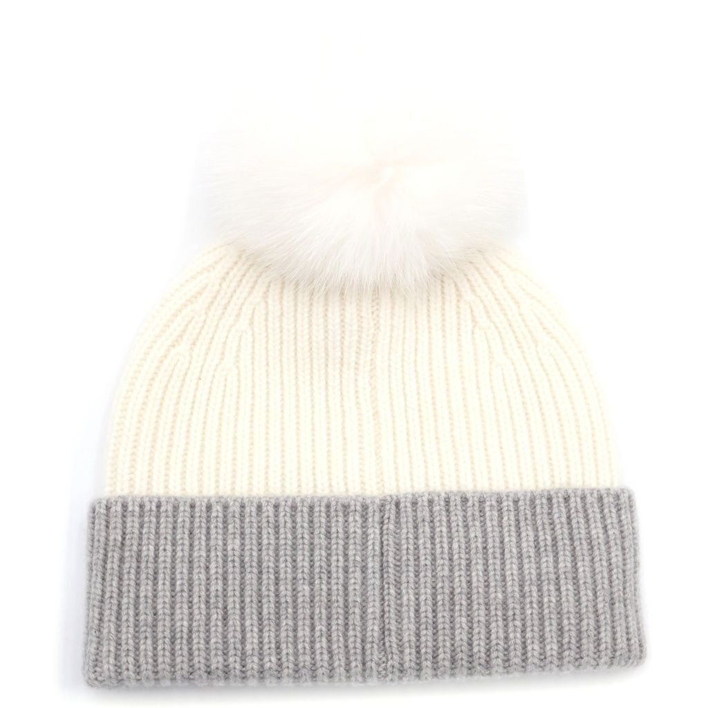 Louis Vuitton Beanie LV Cold Spark Faux Cashmere Knit Cap Hat White Gray — view 2