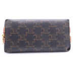 Celine Small Cosmetics Pouch Brown Tan Leather Gold — view 4