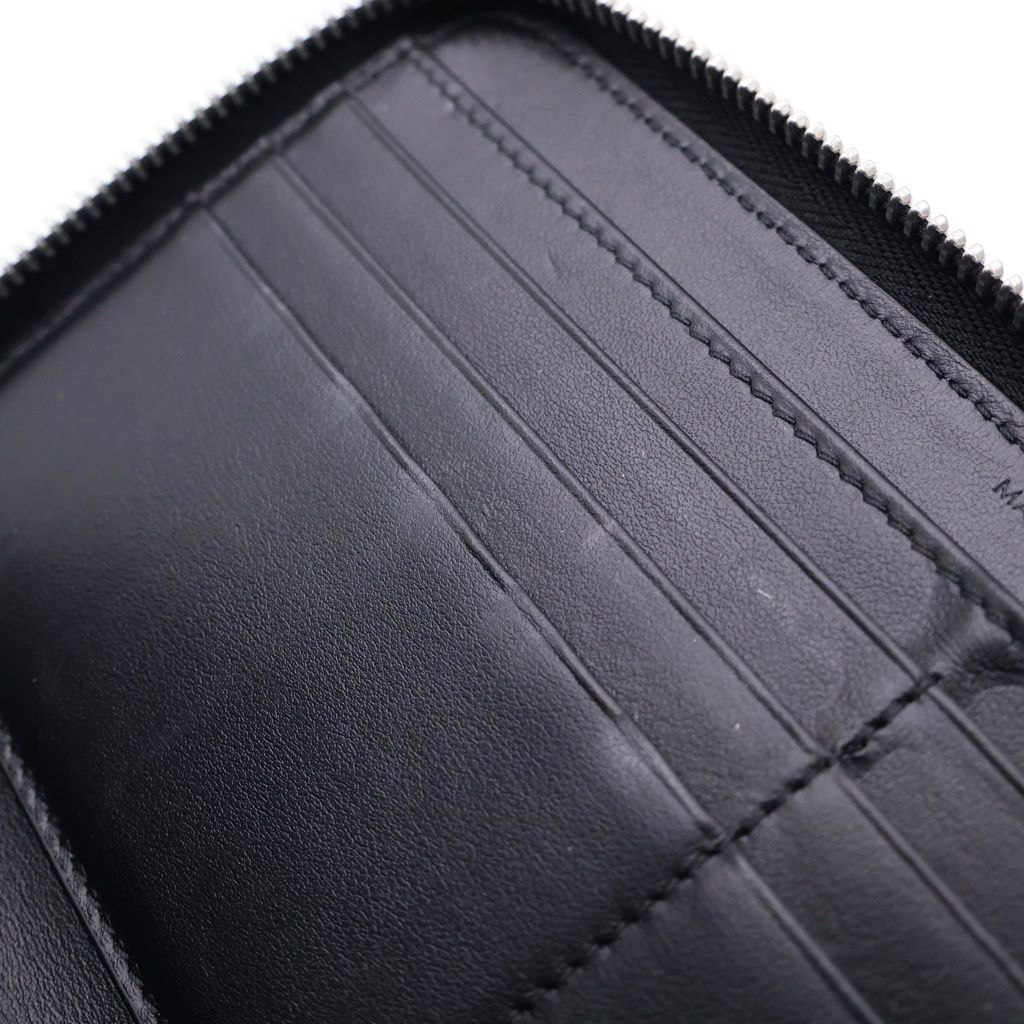 Celine Logo Zip Around Leather Wallet Black — view 5