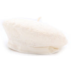 Dior Floral Lace Mesh Beret Hat White