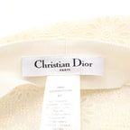 Dior Floral Lace Mesh Beret Hat White — view 7