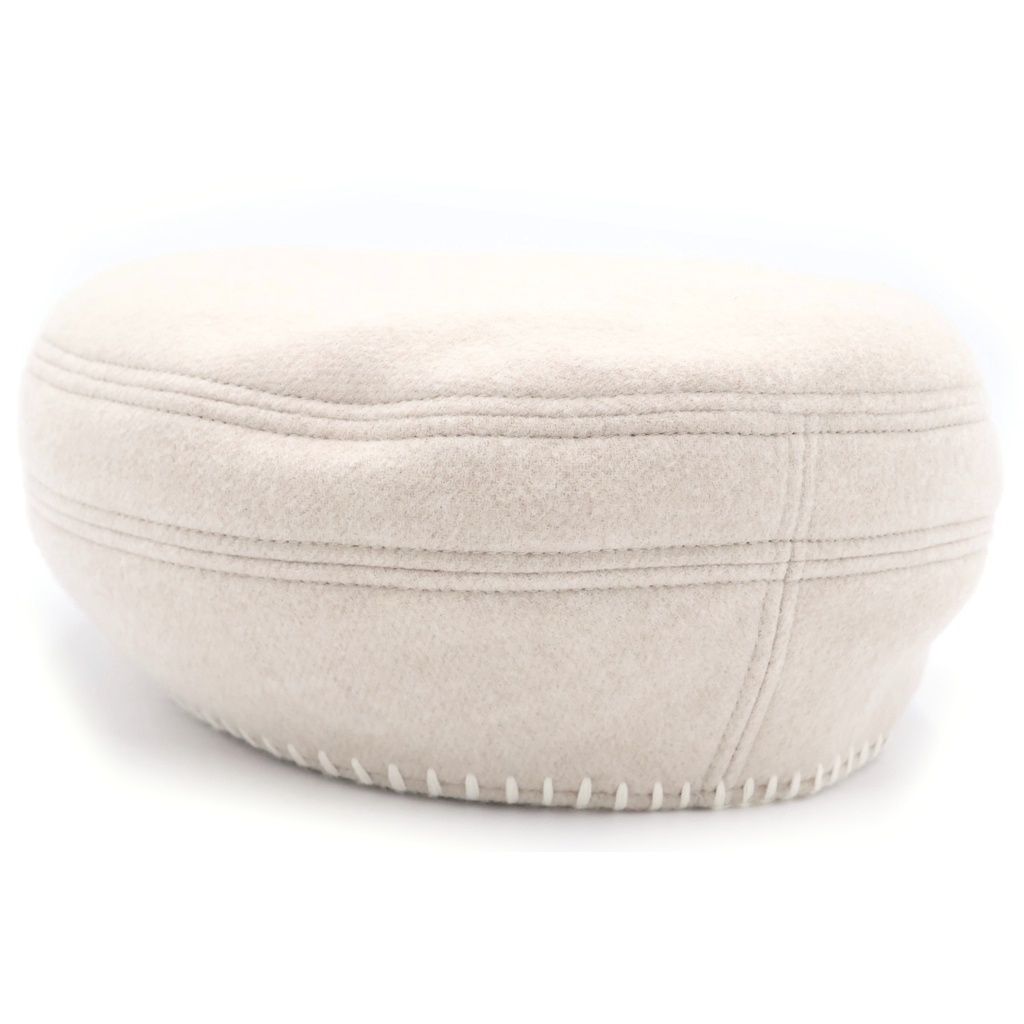 Hermes Saint Honore Cashmere Blend Wool Beret Hat Beige
