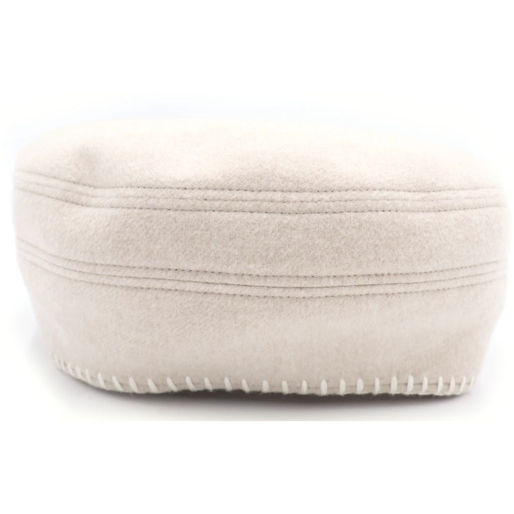 Hermes Saint Honore Cashmere Blend Wool Beret Hat Beige — view 2