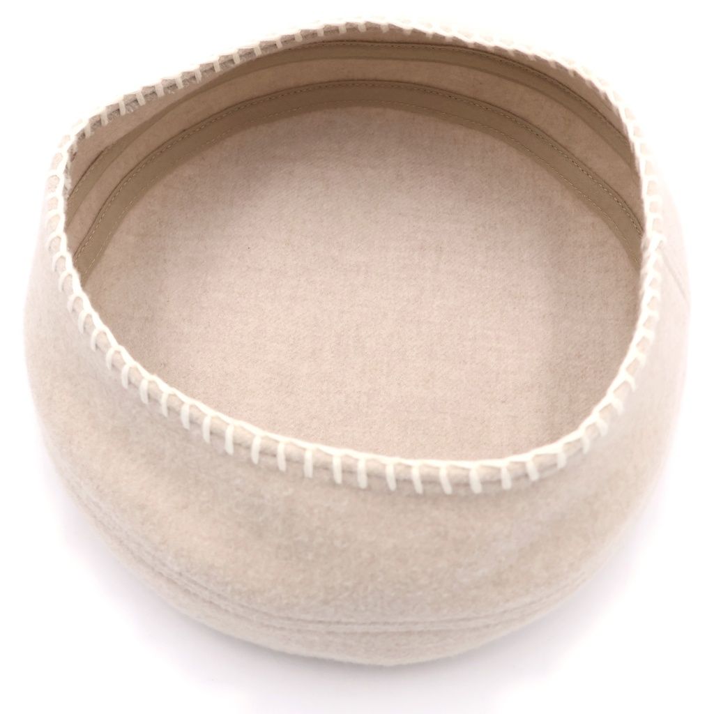 Hermes Saint Honore Cashmere Blend Wool Beret Hat Beige — view 5