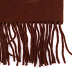 Hermes Scarf Logo Brown Cashmere — view 3